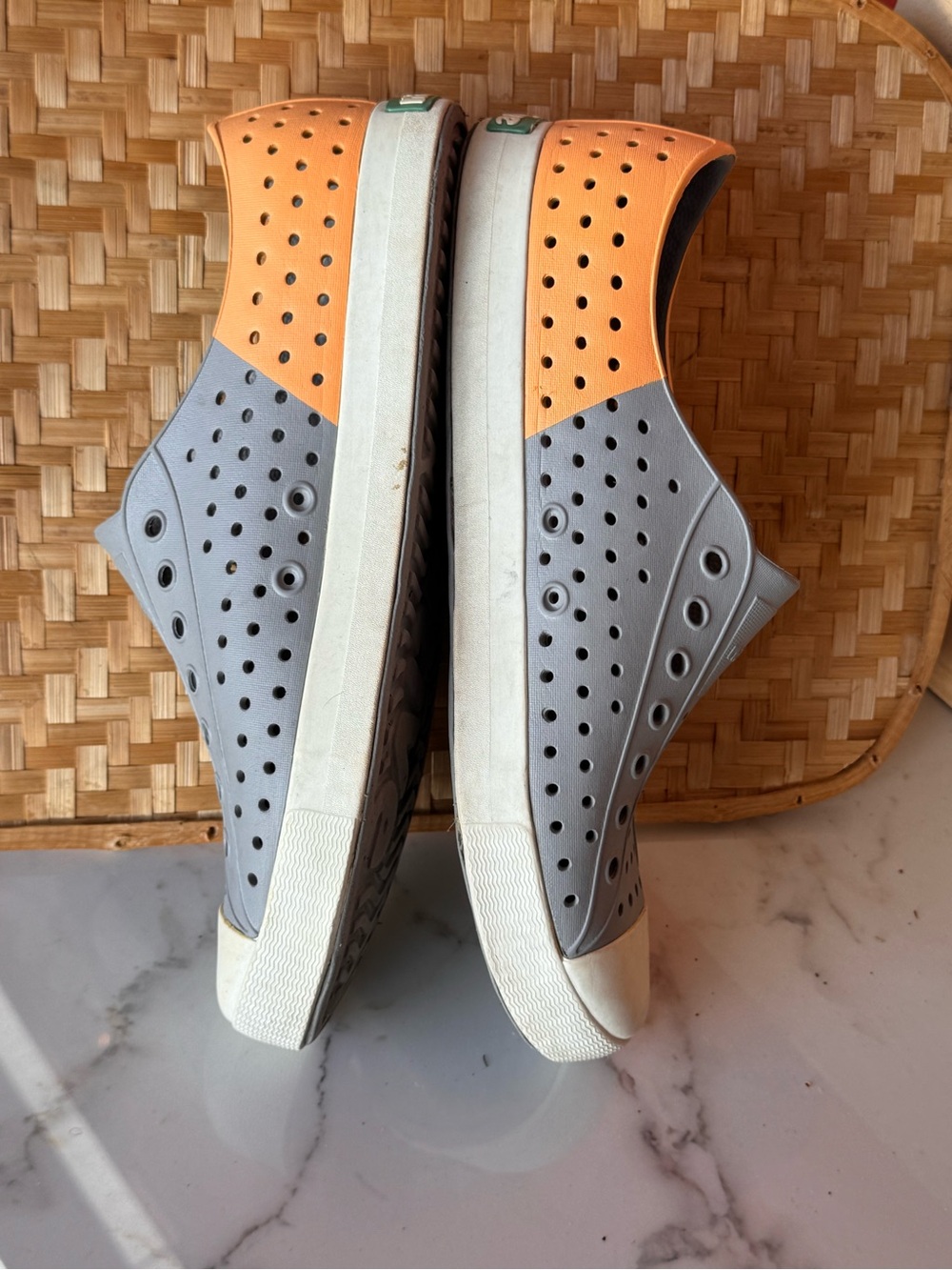 Native Shoes Jefferson Sugarlite Block Pigeon Grey And Orange Unisex -Men’s 10